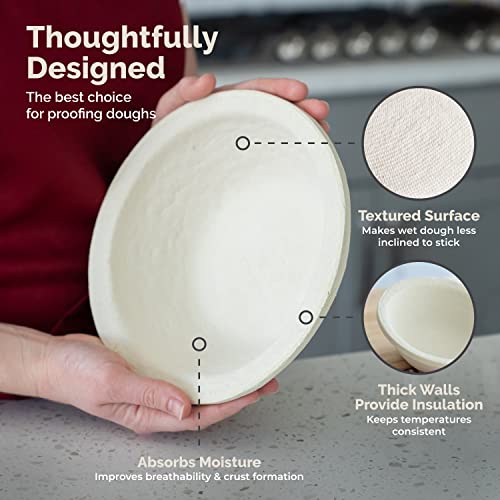 Bulka Small Round 8" 500g Plane Banneton Bread Proofing Basket Pressed Wood Pulp, Sourdough Proofing Basket - Non-Stick Brotform Sourdough Bread Baking Supplies, Made in Germany. - Image 3