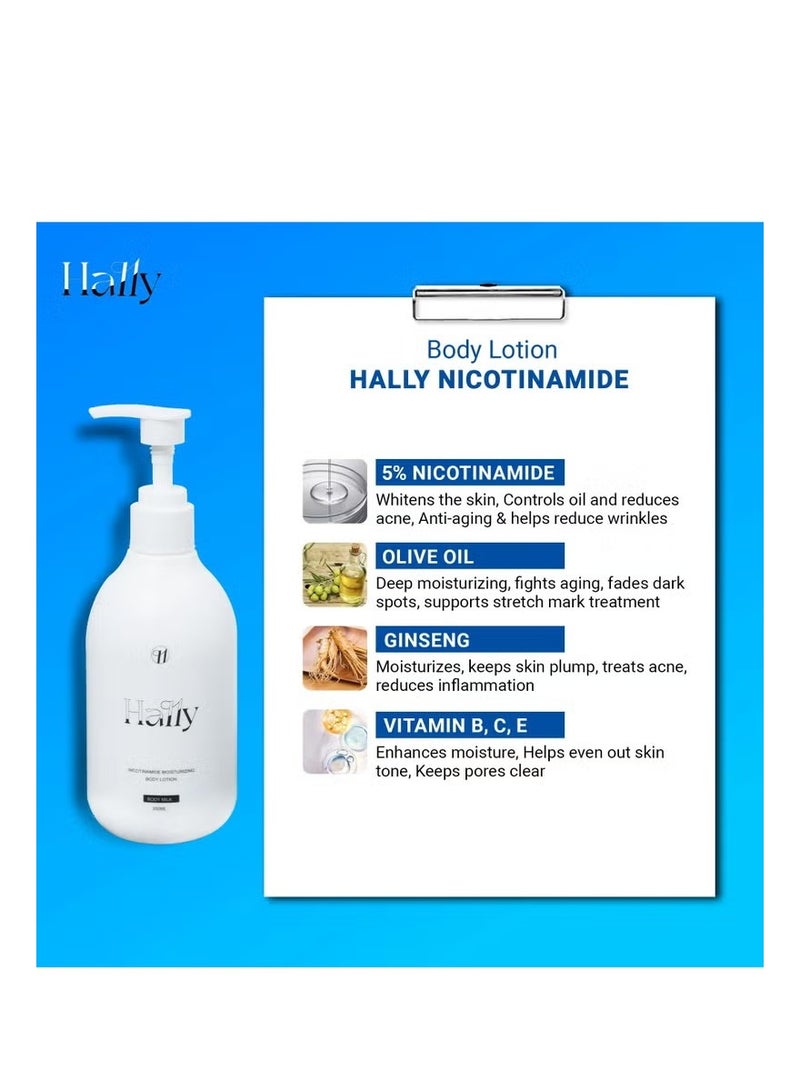 Hally Body Milk 250ml Nicotinamide Moisturizing Body Lotion Skin Whitening Nourishing Hydrating For Dry Skin Women and Men - Image 2