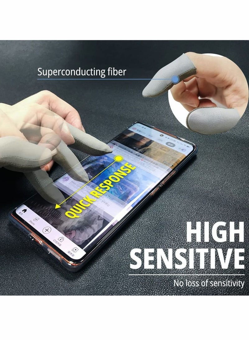 Gaming Finger Sleeves, Mobile Phone Sleeves for PUBG Breathable Fingertips Sweatproof Anti-Slip Fingertip Cover Thumb Gloves,for All Touchscreen Devices,10 Piece - Image 2