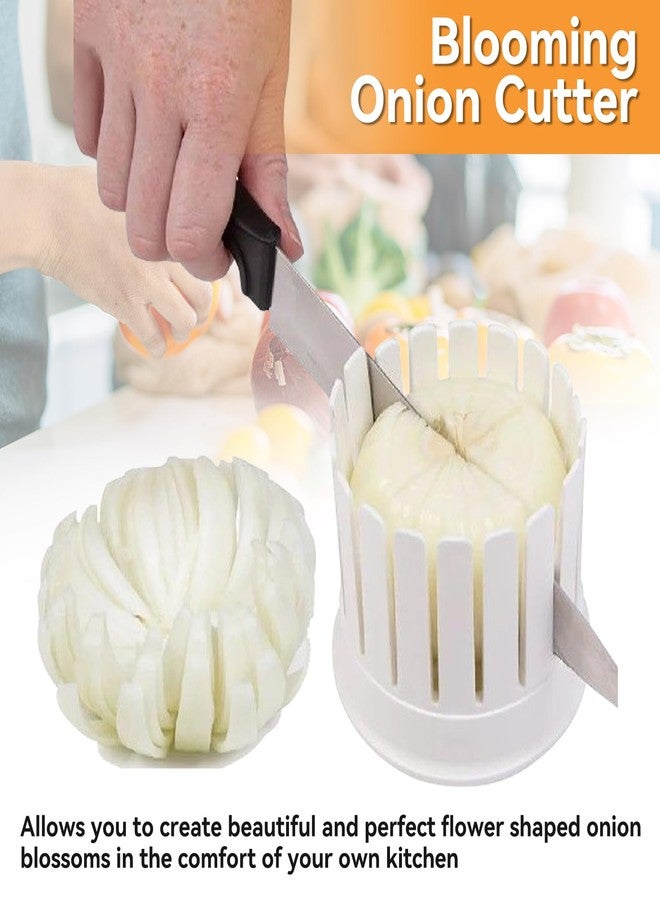 Gsycle Blooming Onion Cutter, Onion Blossom Maker Vegetable Slicer Flower-Shaped Onion Potato Tomato Apple Cutter Kitchen Tool with Core Remover for Fruits Vegetables – Easy to Clean Reusable - Image 3