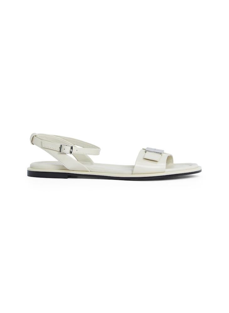 CALVIN KLEIN LEATHER SANDALS WITH LOGO HARDWARE  - Image 1