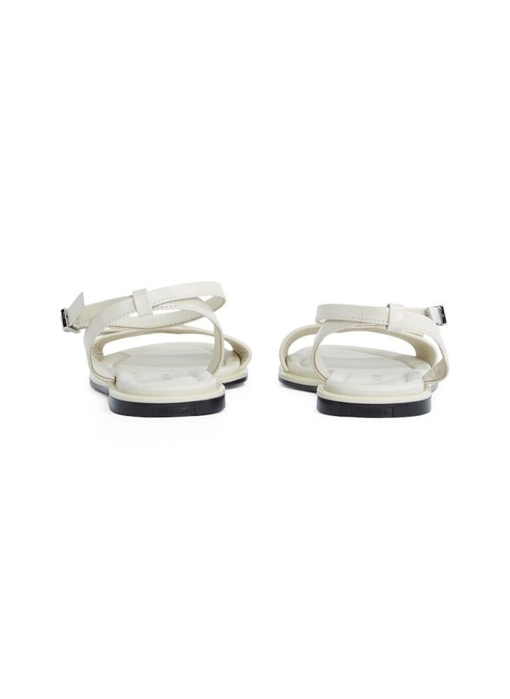CALVIN KLEIN LEATHER SANDALS WITH LOGO HARDWARE  - Image 3