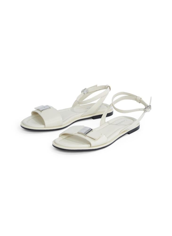 CALVIN KLEIN LEATHER SANDALS WITH LOGO HARDWARE  - Image 4