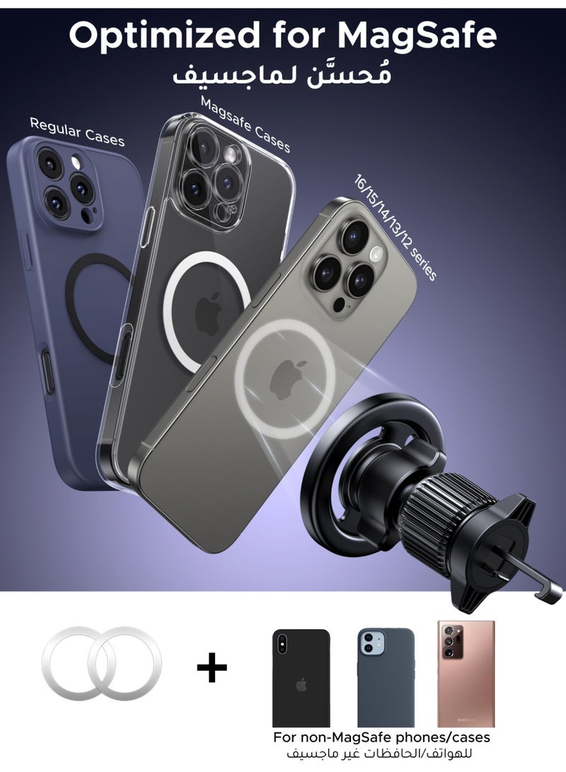 Magsafe Car Phone Holder Strong Magnetic Mount with Hook & Adhesive Base [360° Adjustable], [Removable Base], Compatible with iPhone 17/16/15 and Sams image 8