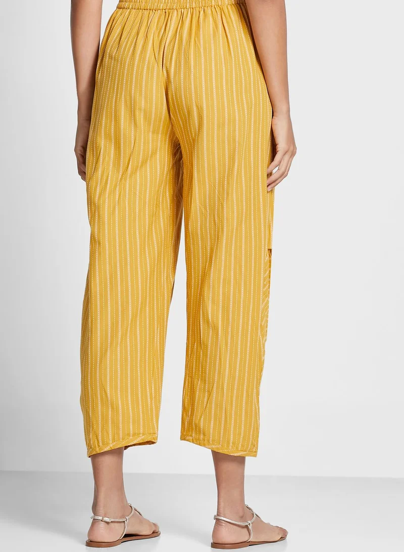 W Drawstring Detail Pants