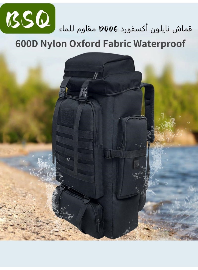 BSQ Lightweight Large Survive Capacity Camping Hiking Backpack|80L Outdoor Travel Hiking Backpack | Camping Backpack | Military Assault Backpack | Adjustable Waterproof Large-Capacity Travel Backpack. - Image 4