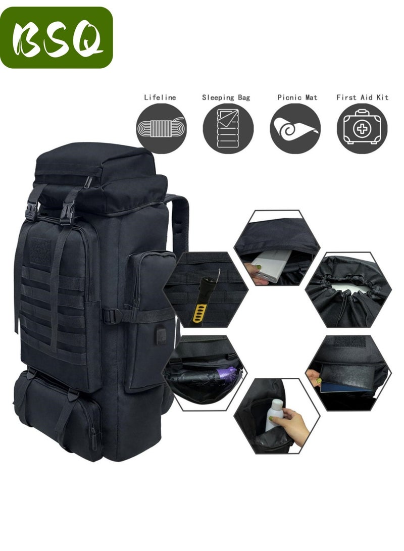 BSQ Lightweight Large Survive Capacity Camping Hiking Backpack|80L Outdoor Travel Hiking Backpack | Camping Backpack | Military Assault Backpack | Adjustable Waterproof Large-Capacity Travel Backpack. - Image 3