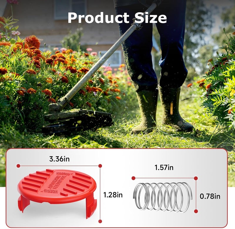 إفينترونيك غطاء بكرة ماكينة قص العشب Eventronic CMZST120SC لـ Craftsman Weed Eater CMCST900، CMEST913، CMESTE920، CMZST98020، CMESTA900، CMCST915 (4 أغطية، 4 زنبركات) مواد مطورة عامة - Image 3