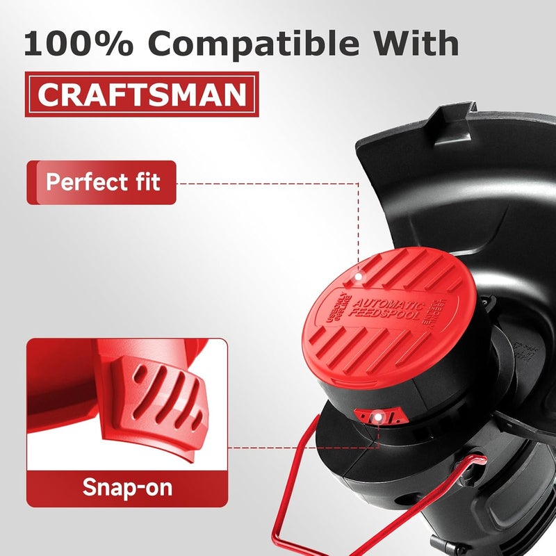 إفينترونيك غطاء بكرة ماكينة قص العشب Eventronic CMZST120SC لـ Craftsman Weed Eater CMCST900، CMEST913، CMESTE920، CMZST98020، CMESTA900، CMCST915 (4 أغطية، 4 زنبركات) مواد مطورة عامة - Image 4