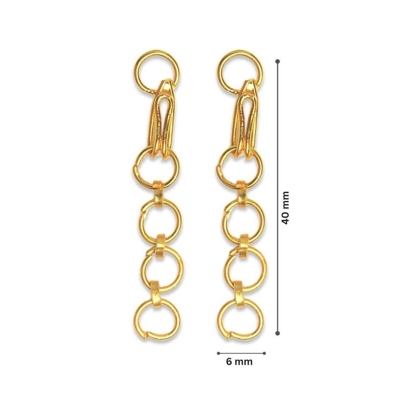 SATRA TRADERS Size 36mm 144pcs Four Hook Golden BF20 - Image 2