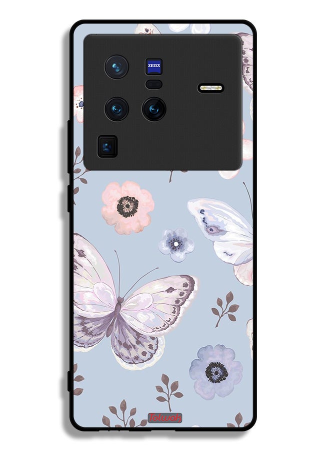 Tolwak Vivo X80 Pro Protective Case Cover Butterflies And Flowers - Image 2