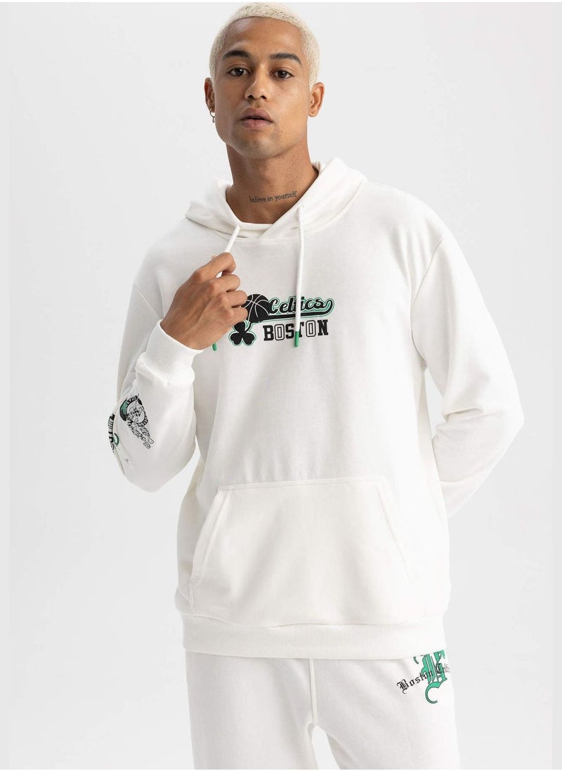 DeFacto Man NBA Boston Celtics Licenced Hooded Long Sleeve Knitted Sweatshirt  - Image 3