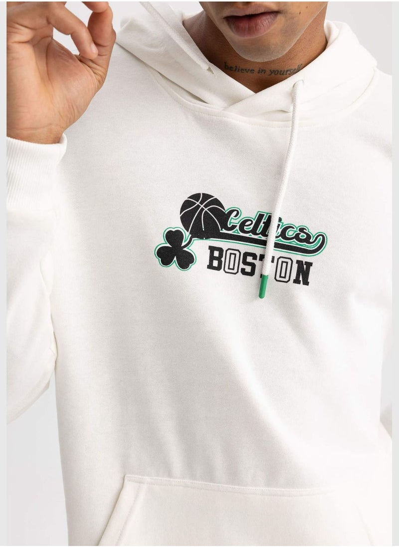 DeFacto Man NBA Boston Celtics Licenced Hooded Long Sleeve Knitted Sweatshirt  - Image 5