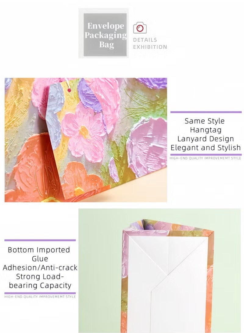 فوميمو حقيبة هدايا بتصميم لوحة زيتية، صندوق هدايا لأعياد الميلاد، حقيبة تغليف مغلفة، حقيبة هدايا ورقية إبداعية، صندوق هدايا للعطلات، حقيبة هدايا - Image 5