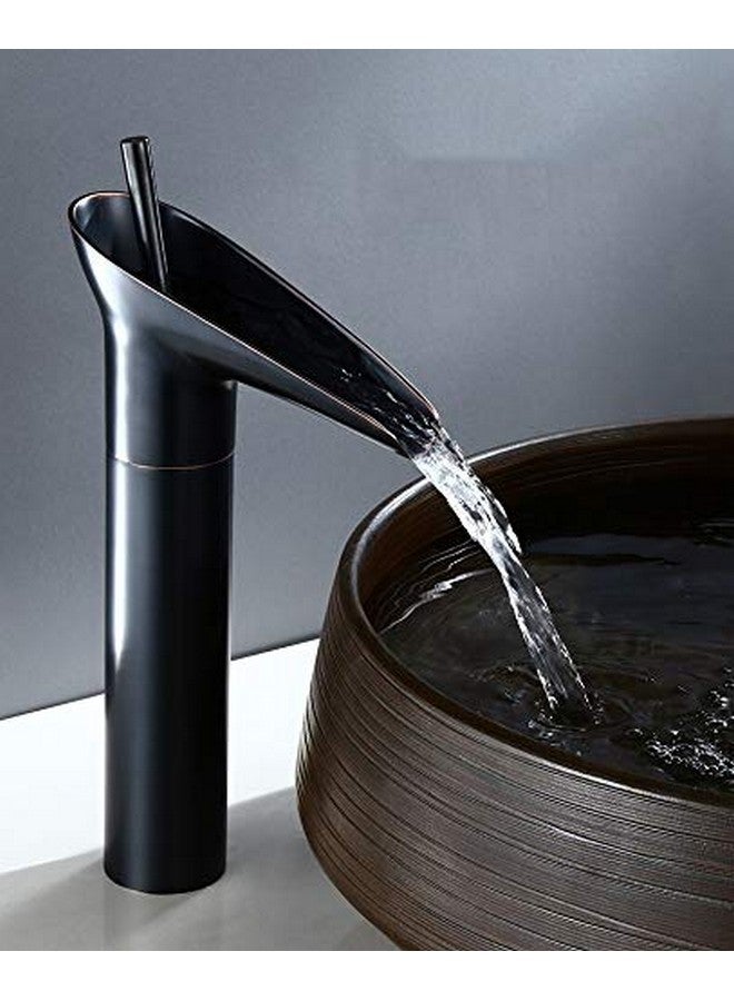 24x7 إي مول خلاط حوض eMall Premium Heavy Single Lever من 24x7 ~ مع أنبوبين مضفرين للتوصيل 450 مم (بدون نافذة منبثقة) (شلال منتصف الليل) أسود، مصنوع من النحاس، 12 بوصة - Image 1