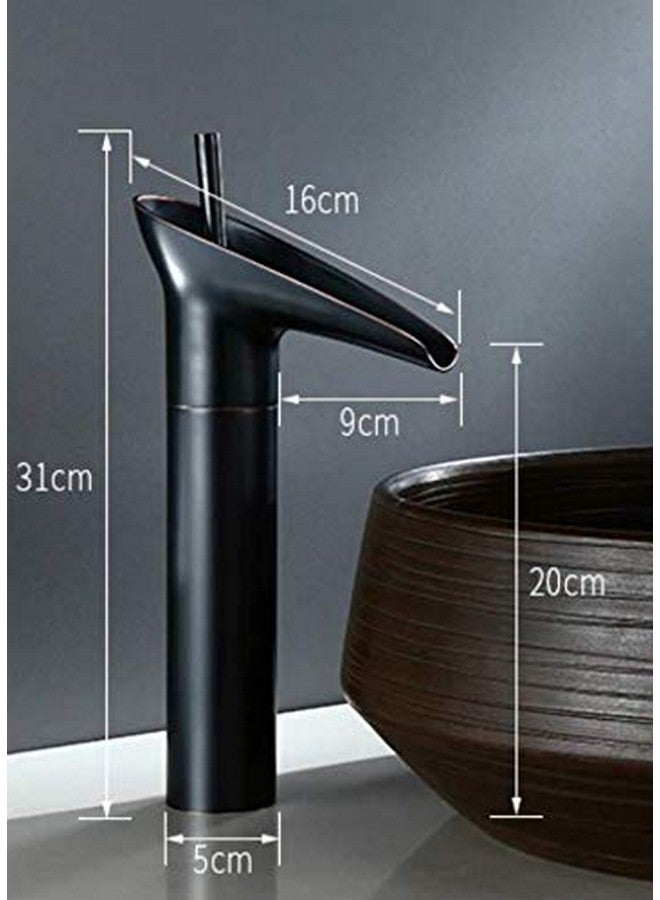 24x7 إي مول خلاط حوض eMall Premium Heavy Single Lever من 24x7 ~ مع أنبوبين مضفرين للتوصيل 450 مم (بدون نافذة منبثقة) (شلال منتصف الليل) أسود، مصنوع من النحاس، 12 بوصة - Image 3