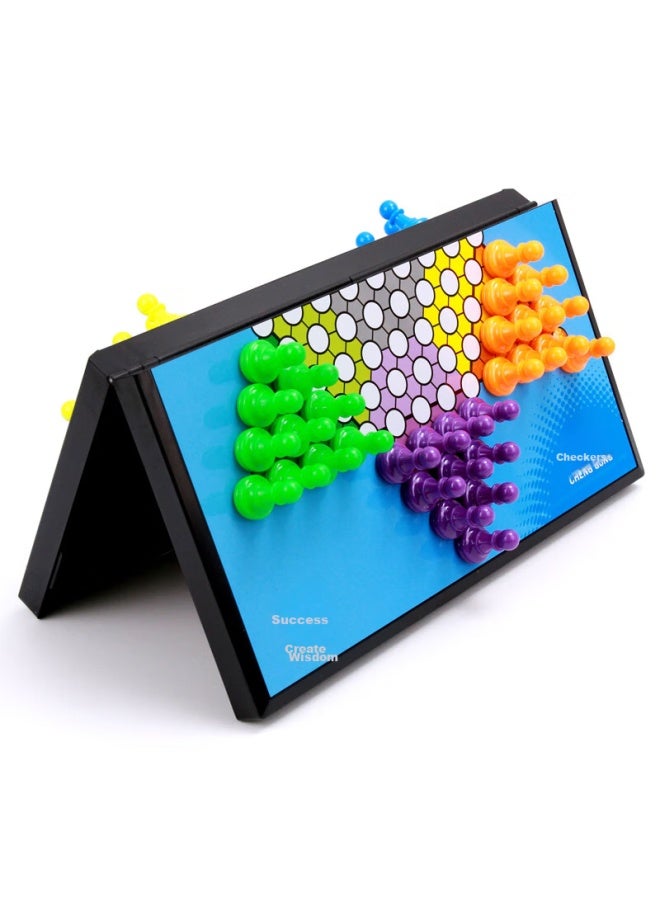 SUCCESS Chenggong Magnetic Folding Portable Checkers, Children's Chess Board Game, Desktop Game, Magnetic Camping Educational Checkers - Image 2