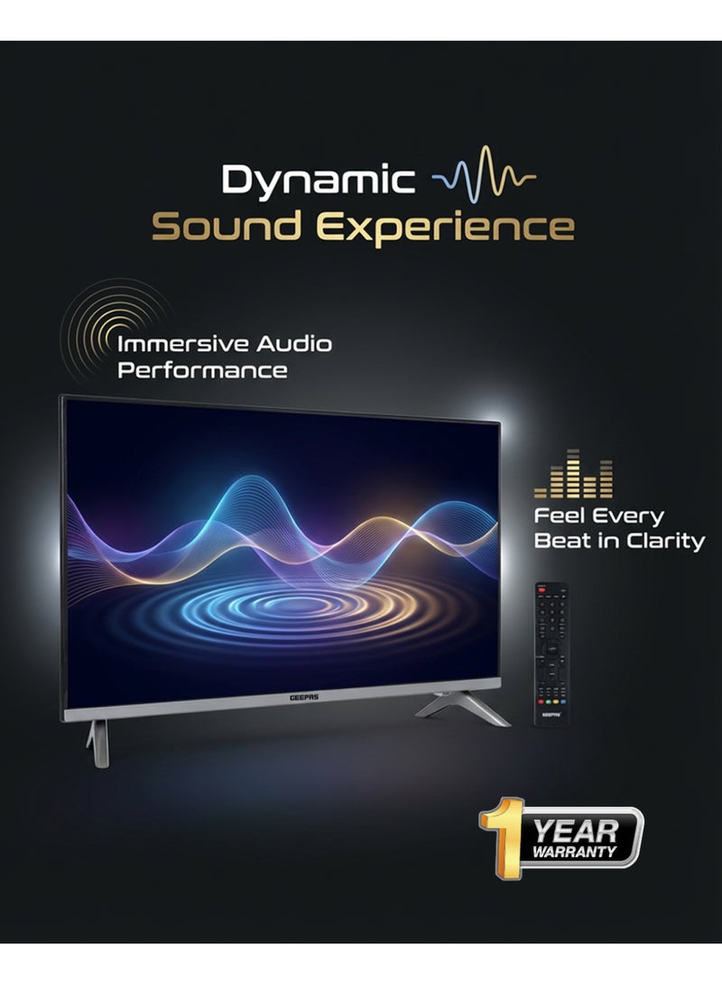GEEPAS 32" Edgelss Slim LED TV with Remote Control,HDMI & USB Ports, AV Mode, Head Phone Jack, PC Audio In,VGA,Energy Saving Technology, Dynamic Sound GLED3201EHD Black - Image 4