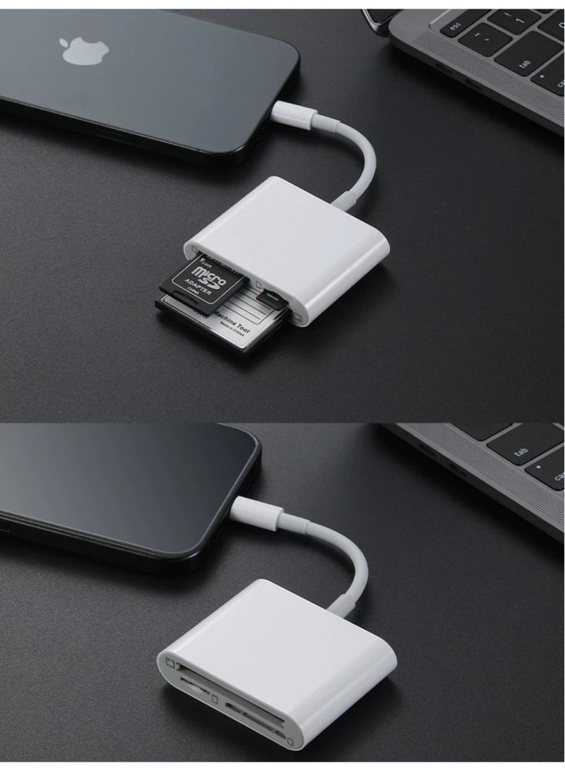 3-in-1 Lightning Multi Card Reader for iPhone | Supports CF/SD/TF – Plug u0026 Play - Image 1