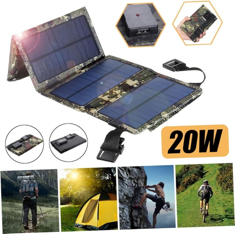 Foldable Solar Panel Charger Portable USB Power Bank For Outdoor RV Boat Emergency Charging - Image 4