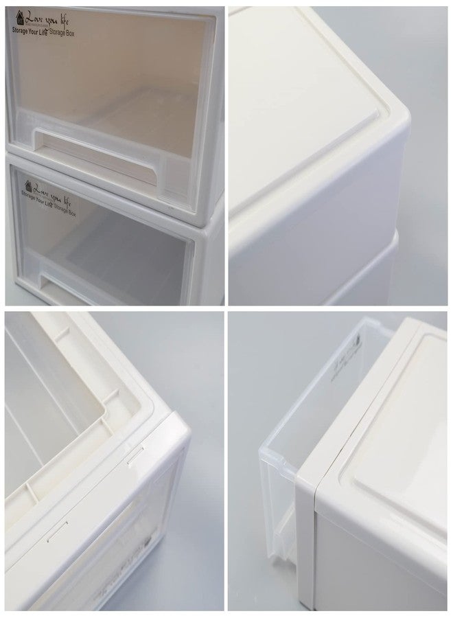 CadineUS Plastic Stacking Storage Drawer, Small Stackable Drawers, 3-Pack - Image 4