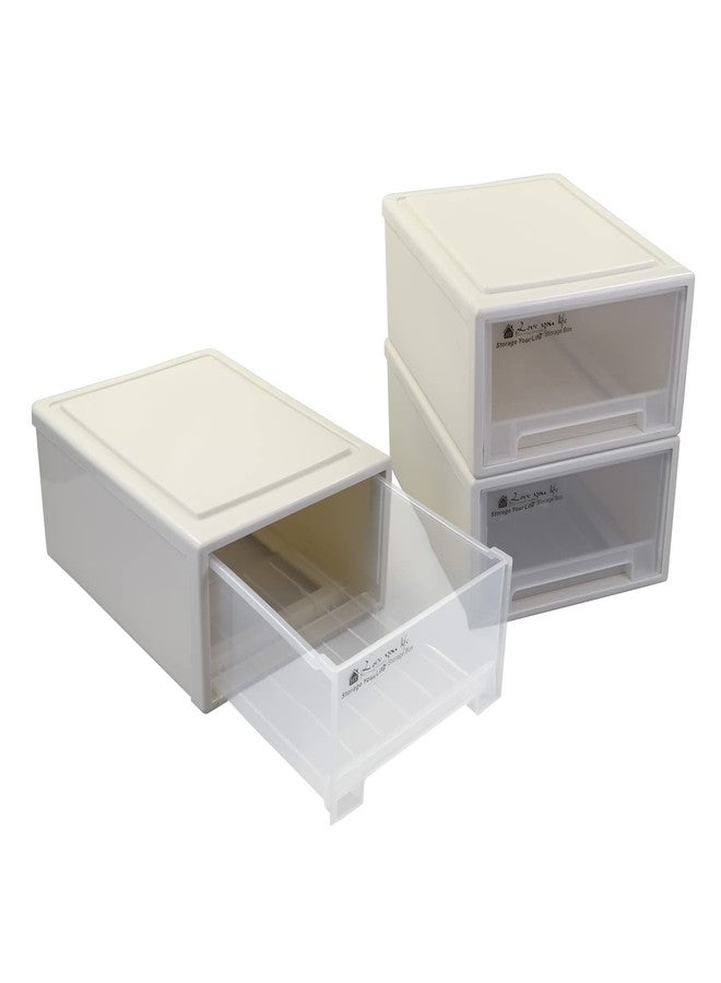 CadineUS Plastic Stacking Storage Drawer, Small Stackable Drawers, 3-Pack - Image 2