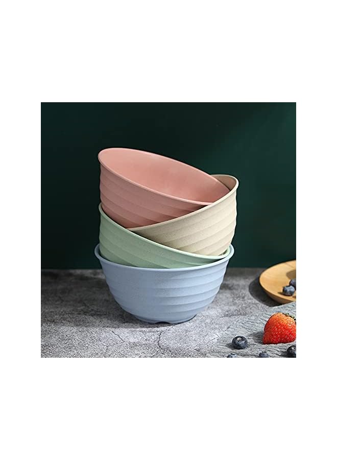 PROMASS Straw Life Unbreakable Large Cereal Bowls - 30 OZ Lightweight Bowl Sets 4 - Dishwasher & Microwave Safe - for Cereal, Salad,Soup, Noodle, 4 Pieces - Image 3