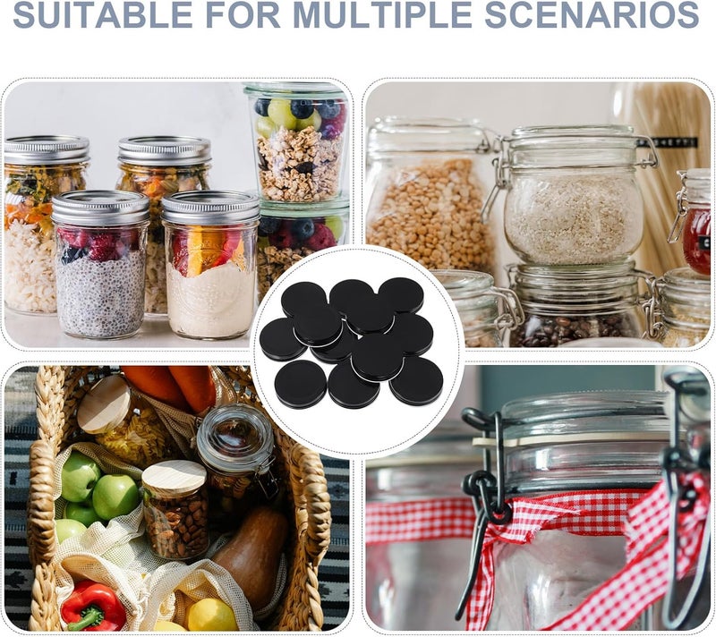12pcs 70mm Tinplate Mason Jar Lids Reusable Canning Jar Caps Leakproof Storage Solid Covers for Wide Mouth Food Preservation - Image 3