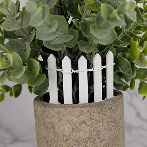 Prsildan 40 Inches Miniature Fairy Garden Fence, DIY Wood Picket Fence Mini Ornament for Dollhouse - Image 4