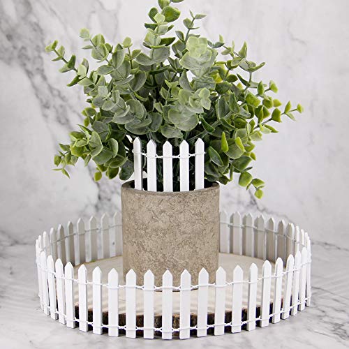 Prsildan 40 Inches Miniature Fairy Garden Fence, DIY Wood Picket Fence Mini Ornament for Dollhouse - Image 5