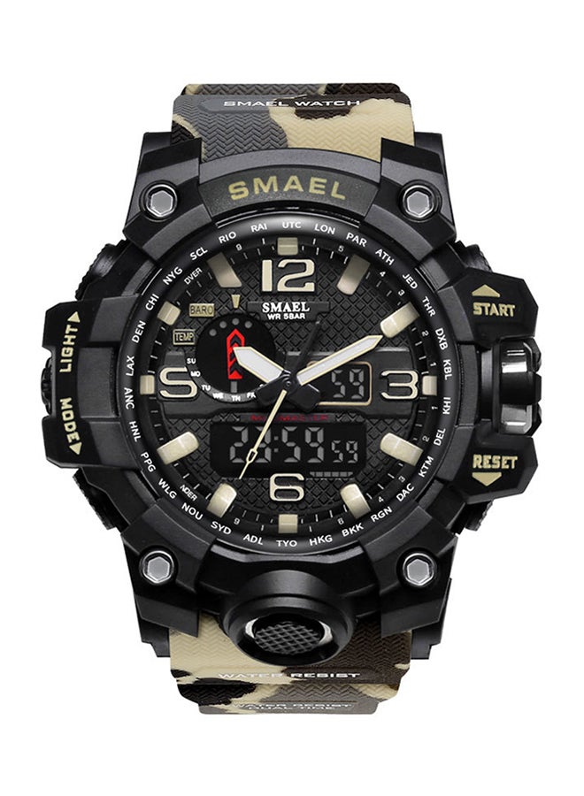 Men's Water Resistant Resin Analog+Digital Watch Smael-44-GRO