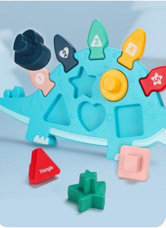 MEBEGIN 11PCS Dinosaur Shape Puzzles, Shape Number Color Cognition Toys, Montessori Puzzles, Creative Shape Sorter, Sorting and Stacking Toys, Educational Toys for Improving Fine Motor Skills, Ideal Gift for Kids Aged 36 Months+  - Image 4