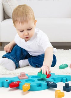 MEBEGIN 11PCS Dinosaur Shape Puzzles, Shape Number Color Cognition Toys, Montessori Puzzles, Creative Shape Sorter, Sorting and Stacking Toys, Educational Toys for Improving Fine Motor Skills, Ideal Gift for Kids Aged 36 Months+  - Image 3