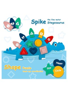 MEBEGIN 11PCS Dinosaur Shape Puzzles, Shape Number Color Cognition Toys, Montessori Puzzles, Creative Shape Sorter, Sorting and Stacking Toys, Educational Toys for Improving Fine Motor Skills, Ideal Gift for Kids Aged 36 Months+  - Image 2