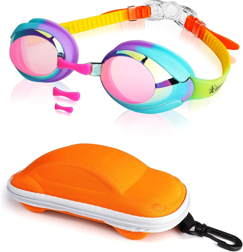 Keary Kids Swim Goggles for Toddler Kids Youth(3-12),Anti-Fog Waterproof Anti-UV Clear Vision Water Pool Goggles - Image 1