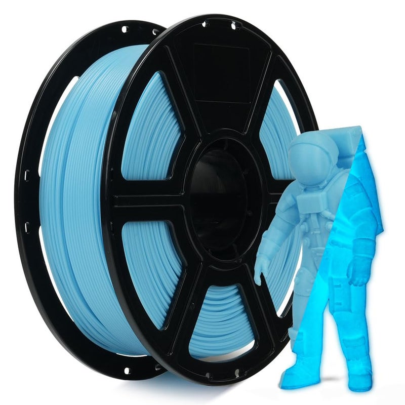 FLASHFORGE Glow in The Dark Rapid PLA Filament 175mm High Flow Speedy 3D Printer Filament Luminous Blue Max 500mms HighSpeed Printing High Brightness and LongLasting Glowing Effect
