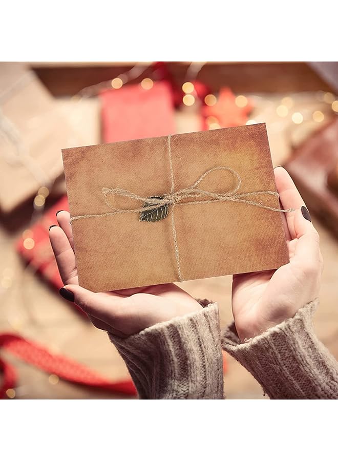 إيروريكس ورق قرطاسية عتيق ومظاريف على الطراز القديم، ورق كتابة A5، مظاريف على الطراز القديم مع دلايات وحبل للمهرجانات والعطلات وحفلات الزفاف وأعياد الميلاد، مجموعة من 5 قطع - Image 5