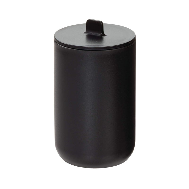 iDesign Cade Canister Bathroom Storage Jar with Lid for Bathroom Vanity Desk Countertop 314 x 314 x 509 Matte Black