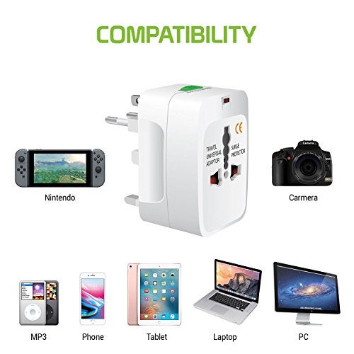 FENTICO Worldwide Universal Power Adapter Converter, All in One International Out of Country Travel Wall Charger Plug for Wall Plug Input in USA, EU, UK, and AUS & More Outlets (1 Pc) - Image 4