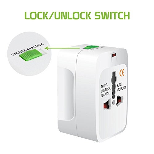 FENTICO Worldwide Universal Power Adapter Converter, All in One International Out of Country Travel Wall Charger Plug for Wall Plug Input in USA, EU, UK, and AUS & More Outlets (1 Pc) - Image 5