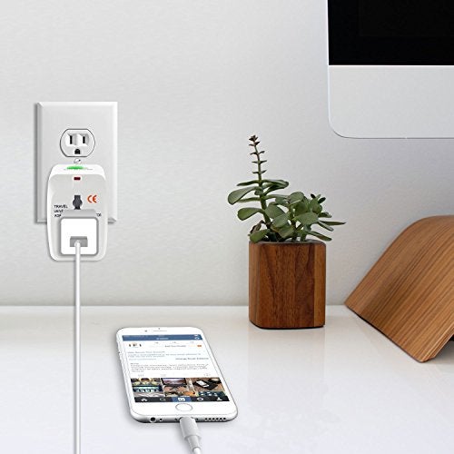 FENTICO Worldwide Universal Power Adapter Converter, All in One International Out of Country Travel Wall Charger Plug for Wall Plug Input in USA, EU, UK, and AUS & More Outlets (1 Pc) - Image 2