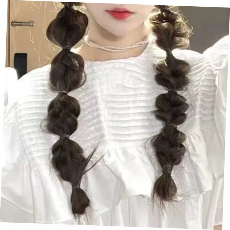 Black 4Pcs Synthetic Braided Ponytail Hair Extensions 45x6cm For Daily Use Parties - Image 4