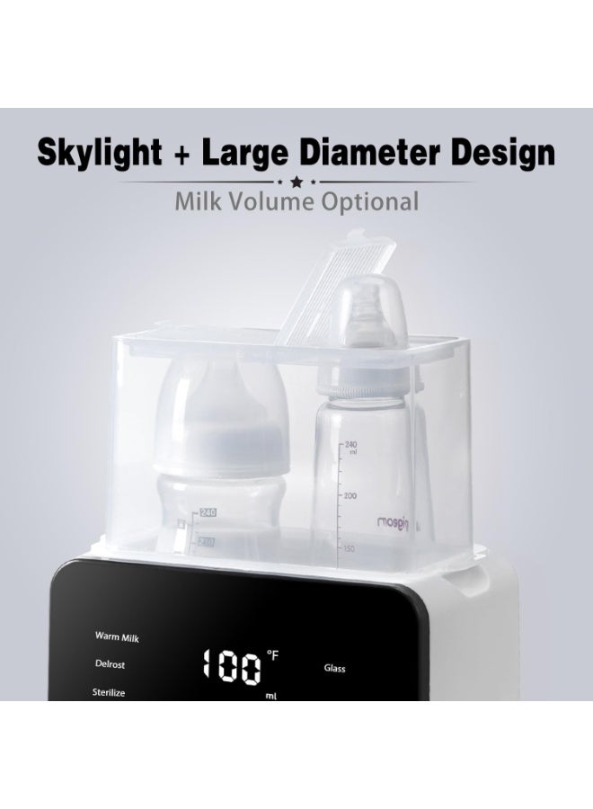 Arabest 8 In 1 Baby Bottle Warmer & Sterilizer & Electric Baby Food Makerr & Milk Heater Defrost with Timer, Accurate Temperature Control, LCD Display, Night Light, Sterilizing, For Double Bottles Milk Warmer - Image 3