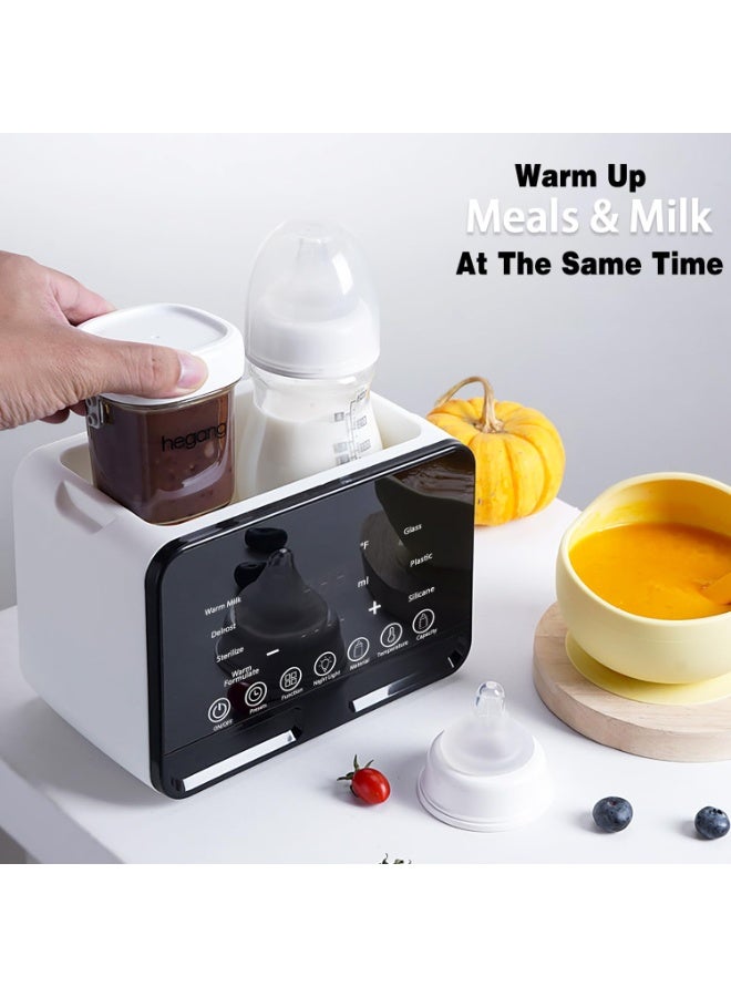 Arabest 8 In 1 Baby Bottle Warmer & Sterilizer & Electric Baby Food Makerr & Milk Heater Defrost with Timer, Accurate Temperature Control, LCD Display, Night Light, Sterilizing, For Double Bottles Milk Warmer - Image 4
