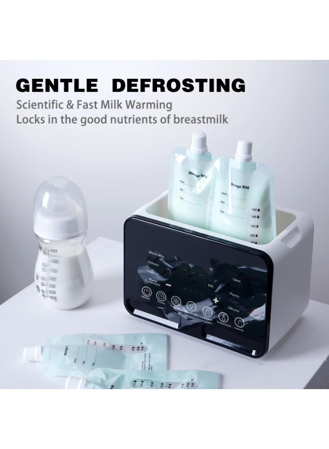 Arabest 8 In 1 Baby Bottle Warmer & Sterilizer & Electric Baby Food Makerr & Milk Heater Defrost with Timer, Accurate Temperature Control, LCD Display, Night Light, Sterilizing, For Double Bottles Milk Warmer - Image 5