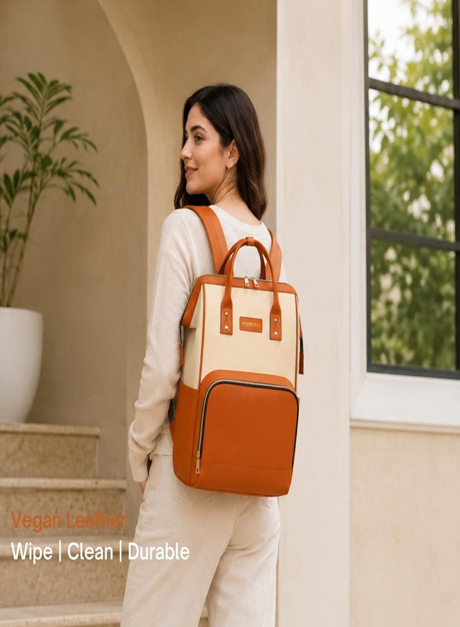 MAMMA Vegan Leather Diaper Bag for Mothers for Travel, Baby Bag for Mother Travel, Diaper Bag for Baby, 12 Pockets Waterproof Diaper Bags for Mom, Hospital Bag for Delivery Women | 9 Months Warranty - Image 1