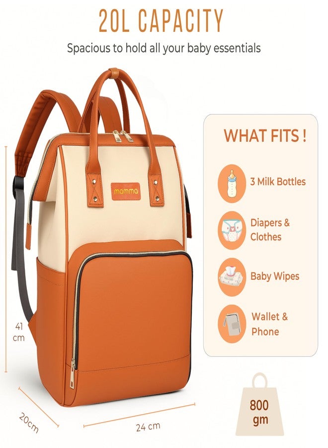 MAMMA Vegan Leather Diaper Bag for Mothers for Travel, Baby Bag for Mother Travel, Diaper Bag for Baby, 12 Pockets Waterproof Diaper Bags for Mom, Hospital Bag for Delivery Women | 9 Months Warranty - Image 2