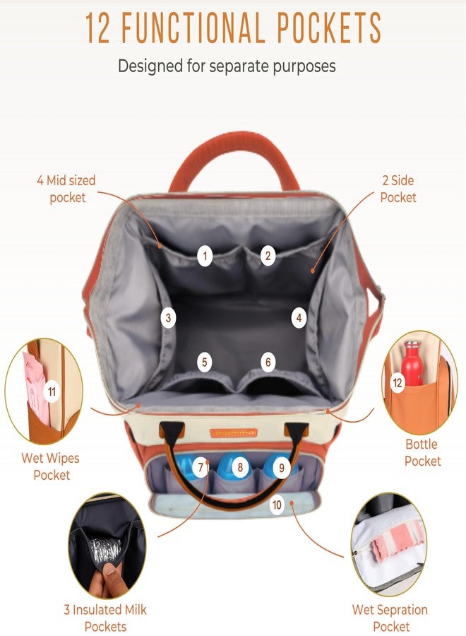 MAMMA Vegan Leather Diaper Bag for Mothers for Travel, Baby Bag for Mother Travel, Diaper Bag for Baby, 12 Pockets Waterproof Diaper Bags for Mom, Hospital Bag for Delivery Women | 9 Months Warranty - Image 3