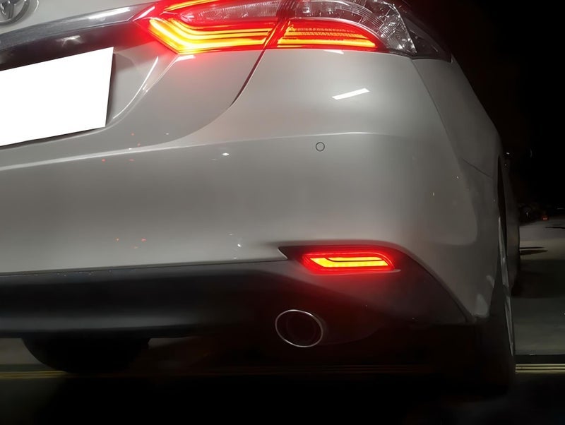 iJDMTOY Dark Smoked Lens Full LED Bumper Reflector Lights Compatible With 2018-up Toyota Camry, Function as Tail, Brake & Rear Fog Lamps - Image 2