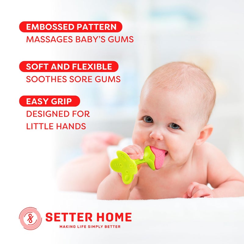 SETTER HOME Silicone Teething Toys - Sensory Balls for Babies 0-6 Months - 6-12 Months -Soft Teethers for Baby Soothing and Calming Sensory Teether Toys 5 Pack - Image 2
